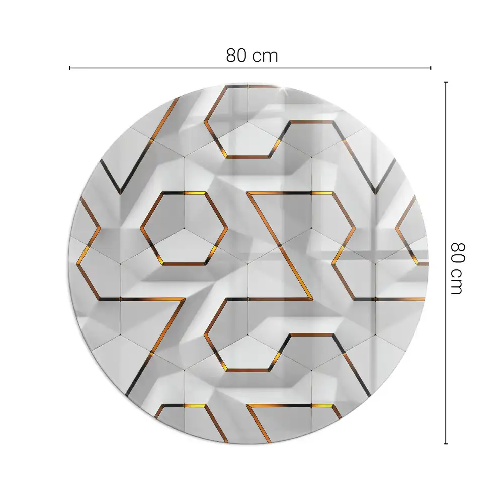 Placă de protecție din sticlă securizată pentru sobă cu model geometric 3D