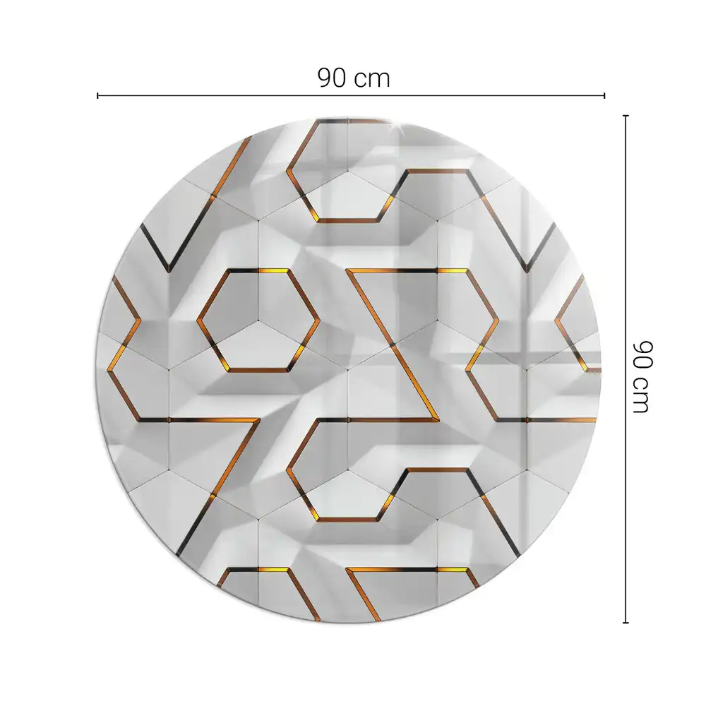 Placă de protecție din sticlă securizată pentru sobă cu model geometric 3D