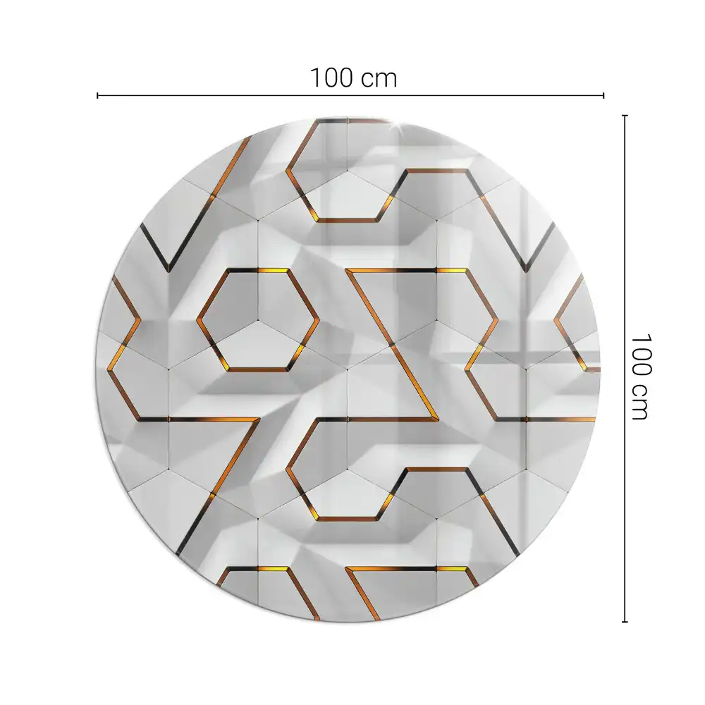 Placă de protecție din sticlă securizată pentru sobă cu model geometric 3D