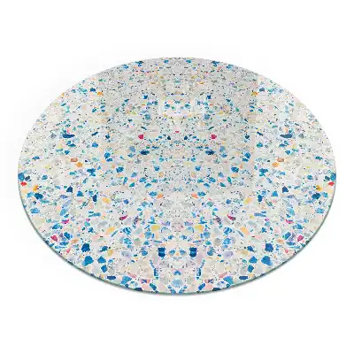 Placă de protecție rotundă pentru șemineu cu model abstract