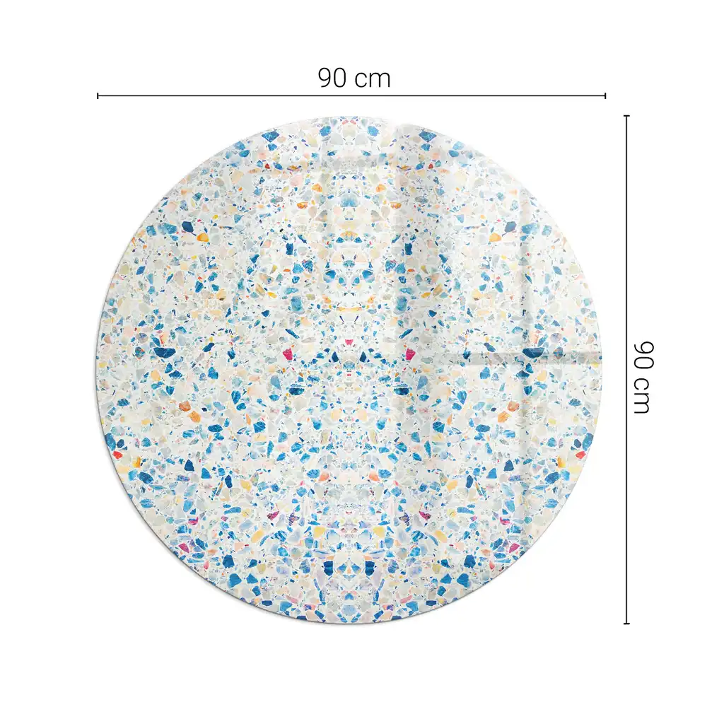 Placă de protecție rotundă pentru șemineu cu model abstract