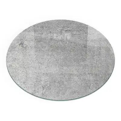Placă de protecție rotundă din sticlă securizată cu textură de beton brut pentru sobă