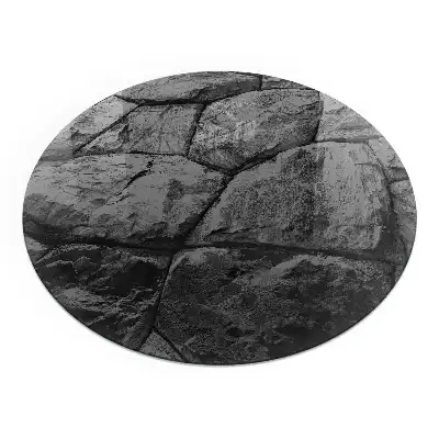 Placă de protecție rotundă din sticlă securizată cu model de piatră naturală pentru sobă