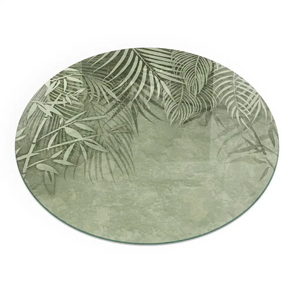 Placă de protecție din sticlă securizată pentru sobă cu model de frunze tropicale