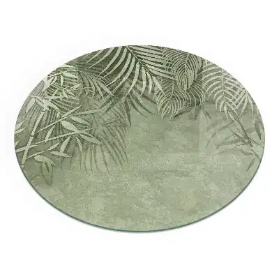 Placă de protecție din sticlă securizată pentru sobă cu model de frunze tropicale