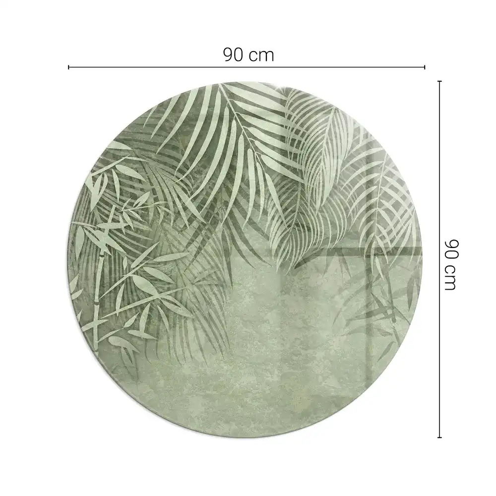 Placă de protecție din sticlă securizată pentru sobă cu model de frunze tropicale