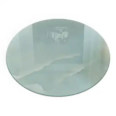 Placă de protecție rotundă din sticlă securizată cu model de marmură pentru sobă