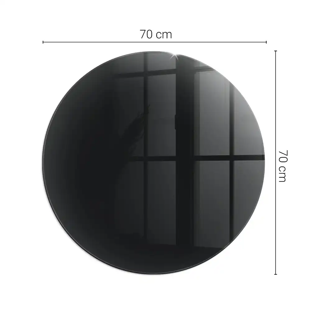 Placă de protecție rotundă din sticlă securizată pentru sobă, culoare neagră