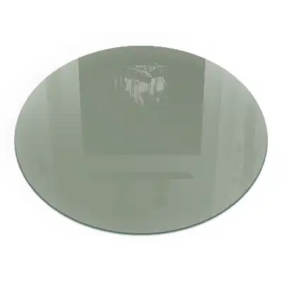 Placă de protecție rotundă din sticlă securizată pentru sobă, culoare verde-gri