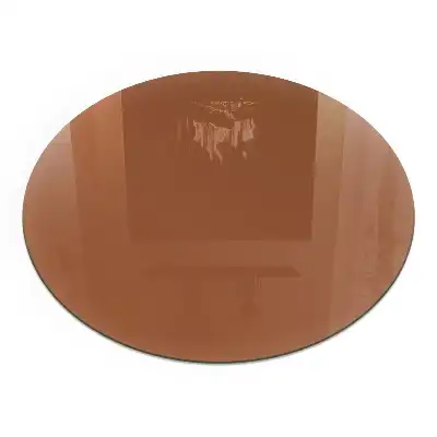 Placă de protecție rotundă din sticlă securizată pentru sobă, culoare maro