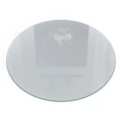 Placă rotundă din sticlă securizată pentru protecția podelei sub sobă, culoare gri