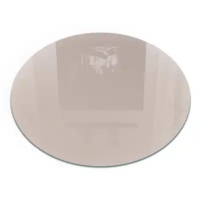 Placă rotundă din sticlă securizată pentru protecție sub sobă, culoare maro deschis