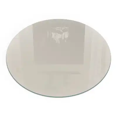 Placă de protecție rotundă din sticlă securizată pentru sobă, culoare crem deschis