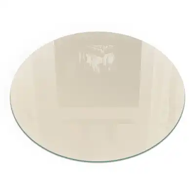 Placă din sticlă securizată pentru protecție sub sobă, formă rotundă, culoare bej