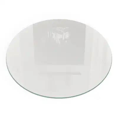 Placă rotundă din sticlă securizată pentru protecția pardoselii sub sobă, culoare gri