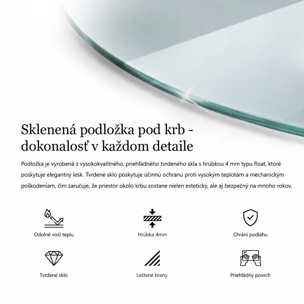 Protecție transparentă rotundă pentru sobă
