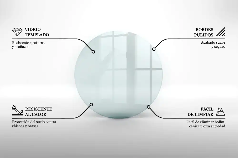 Protecție transparentă rotundă pentru sobă