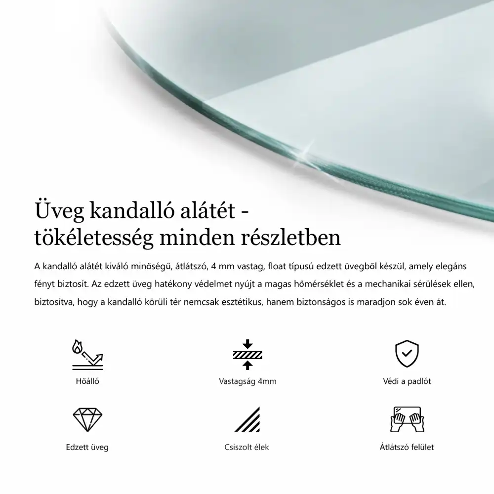 Protecție transparentă rotundă pentru sobă
