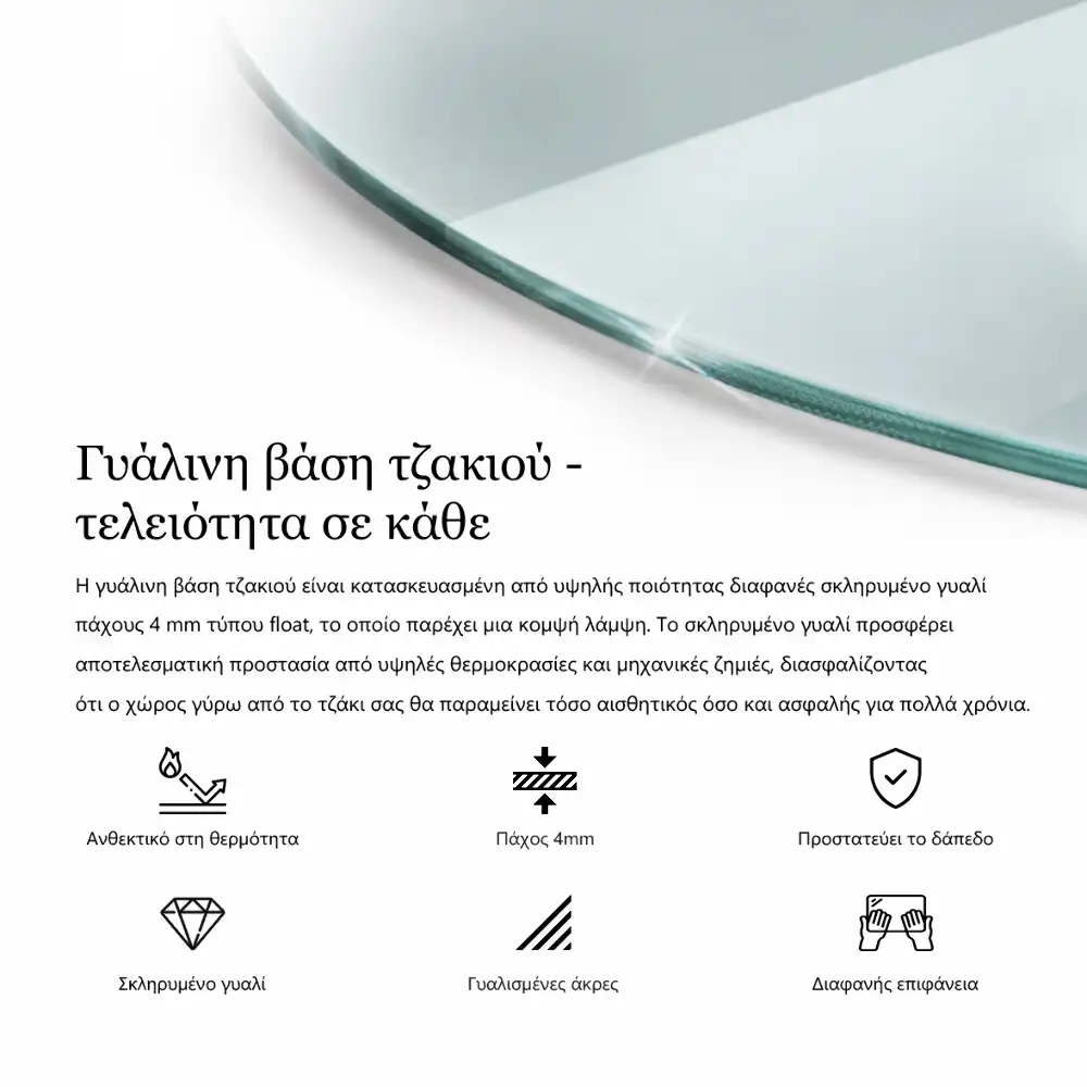 Protecție transparentă rotundă pentru sobă