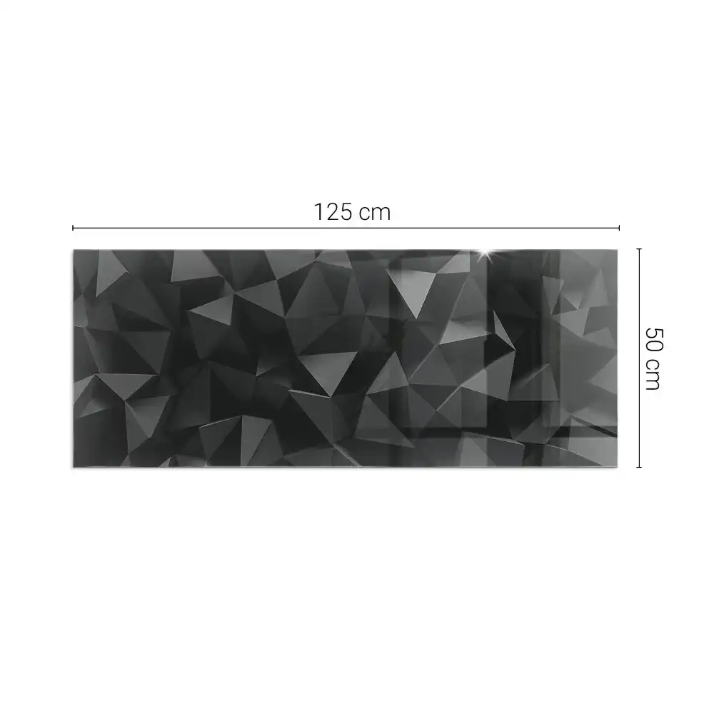 Placă de sticlă dreptunghiulară pentru șemineu cu geometrie tridimensională