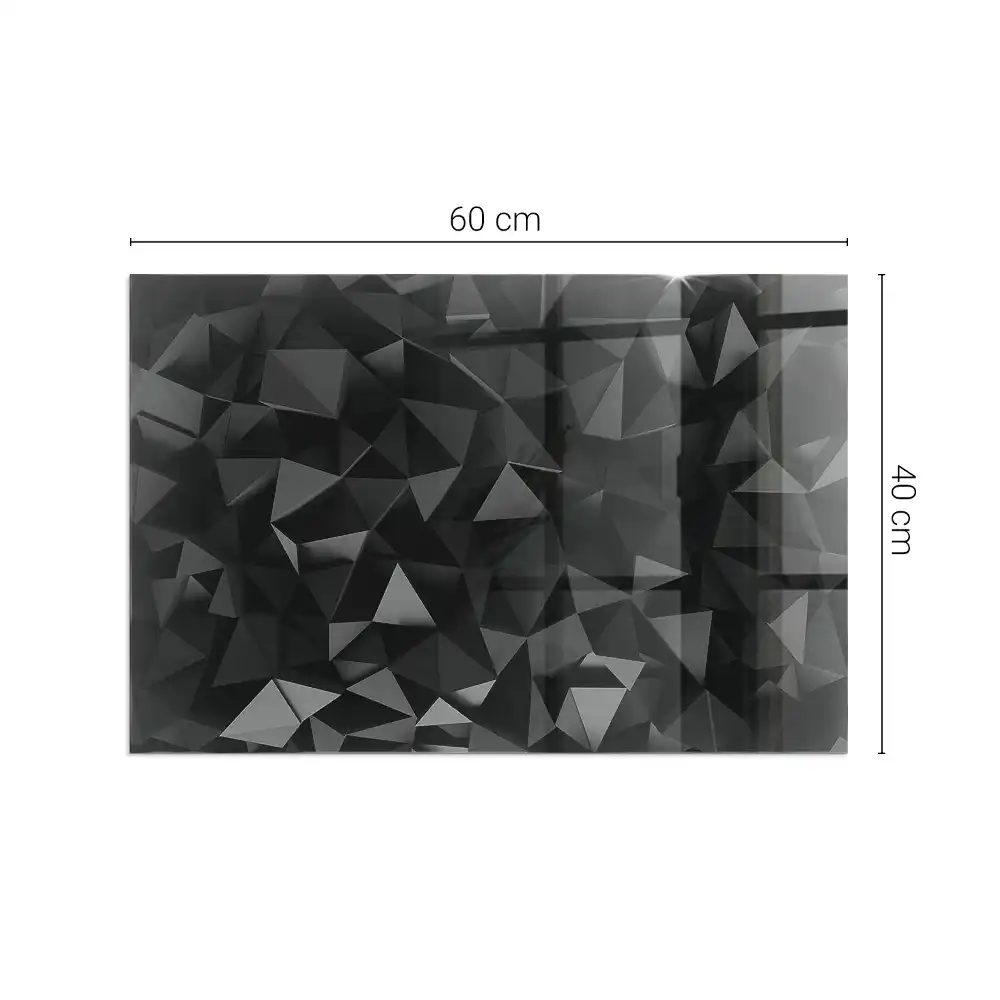 Placă de sticlă dreptunghiulară pentru șemineu cu geometrie tridimensională