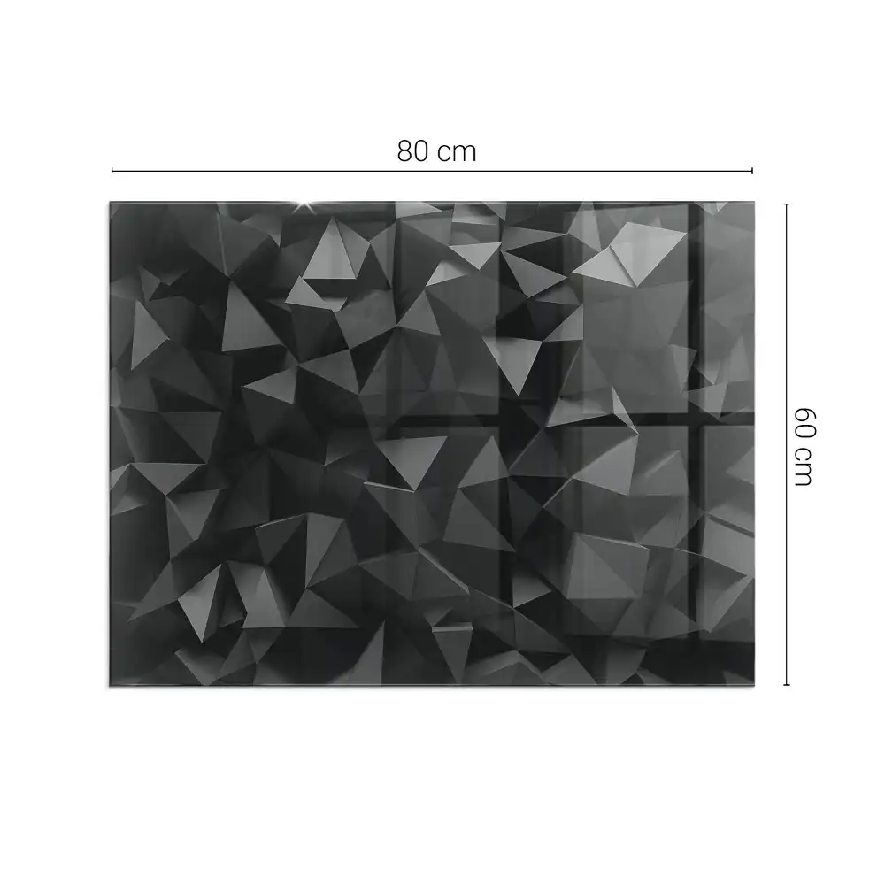 Placă de sticlă dreptunghiulară pentru șemineu cu geometrie tridimensională