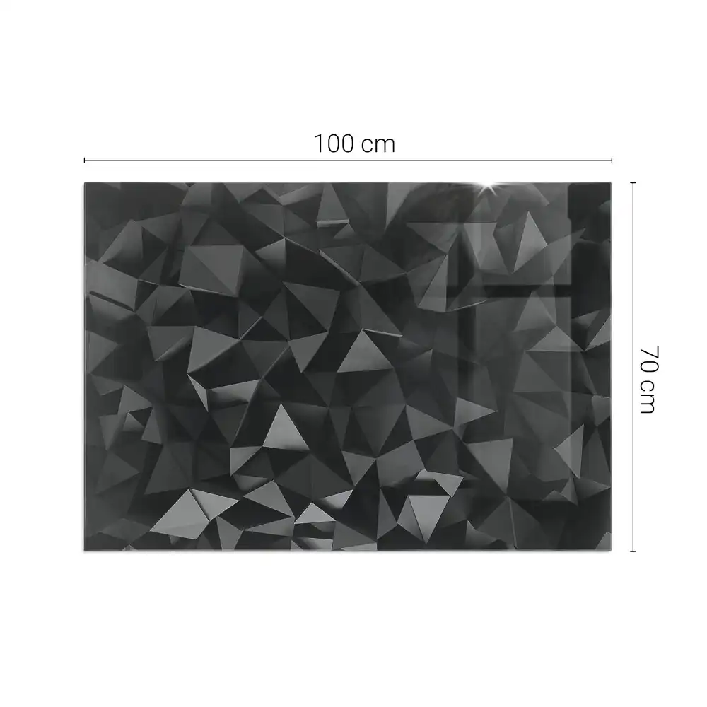 Placă de sticlă dreptunghiulară pentru șemineu cu geometrie tridimensională
