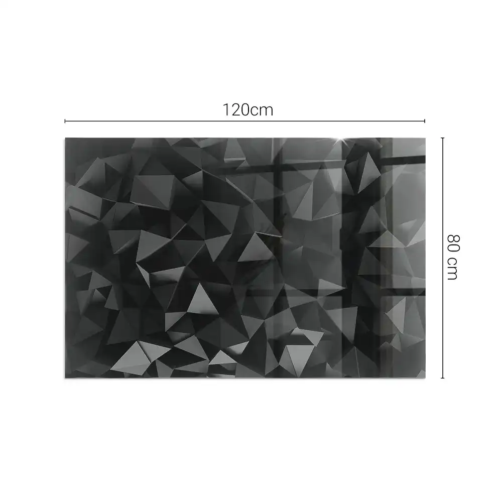 Placă de sticlă dreptunghiulară pentru șemineu cu geometrie tridimensională