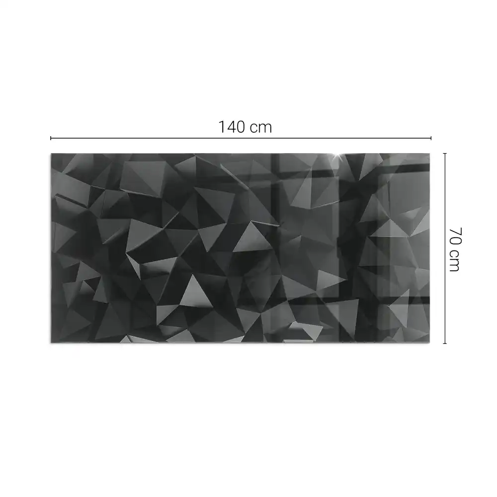 Placă de sticlă dreptunghiulară pentru șemineu cu geometrie tridimensională