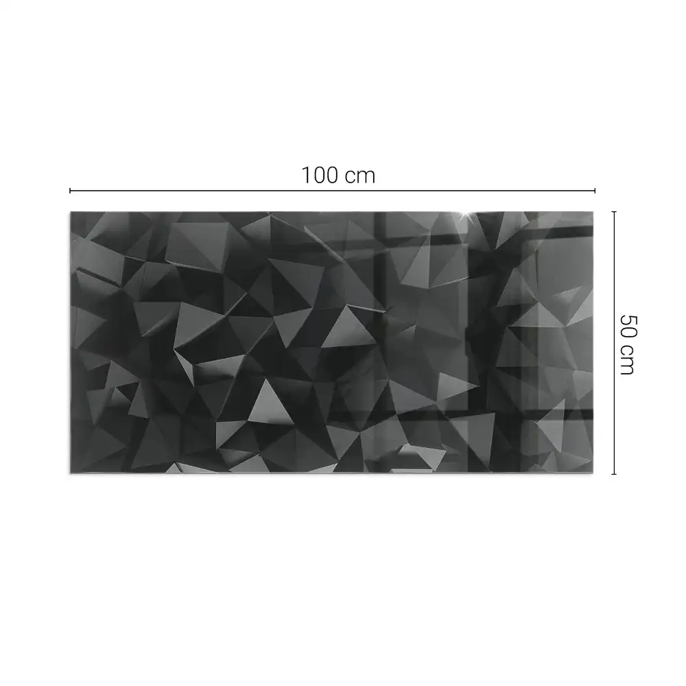 Placă de sticlă dreptunghiulară pentru șemineu cu geometrie tridimensională