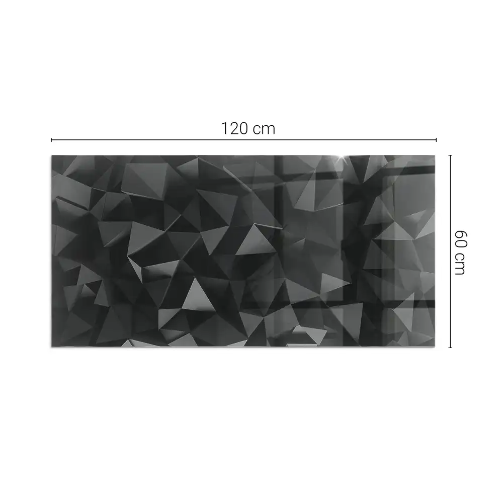 Placă de sticlă dreptunghiulară pentru șemineu cu geometrie tridimensională