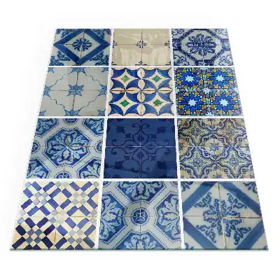Placă de protecție dreptunghiulară din sticlă securizată pentru sobă cu model ceramic