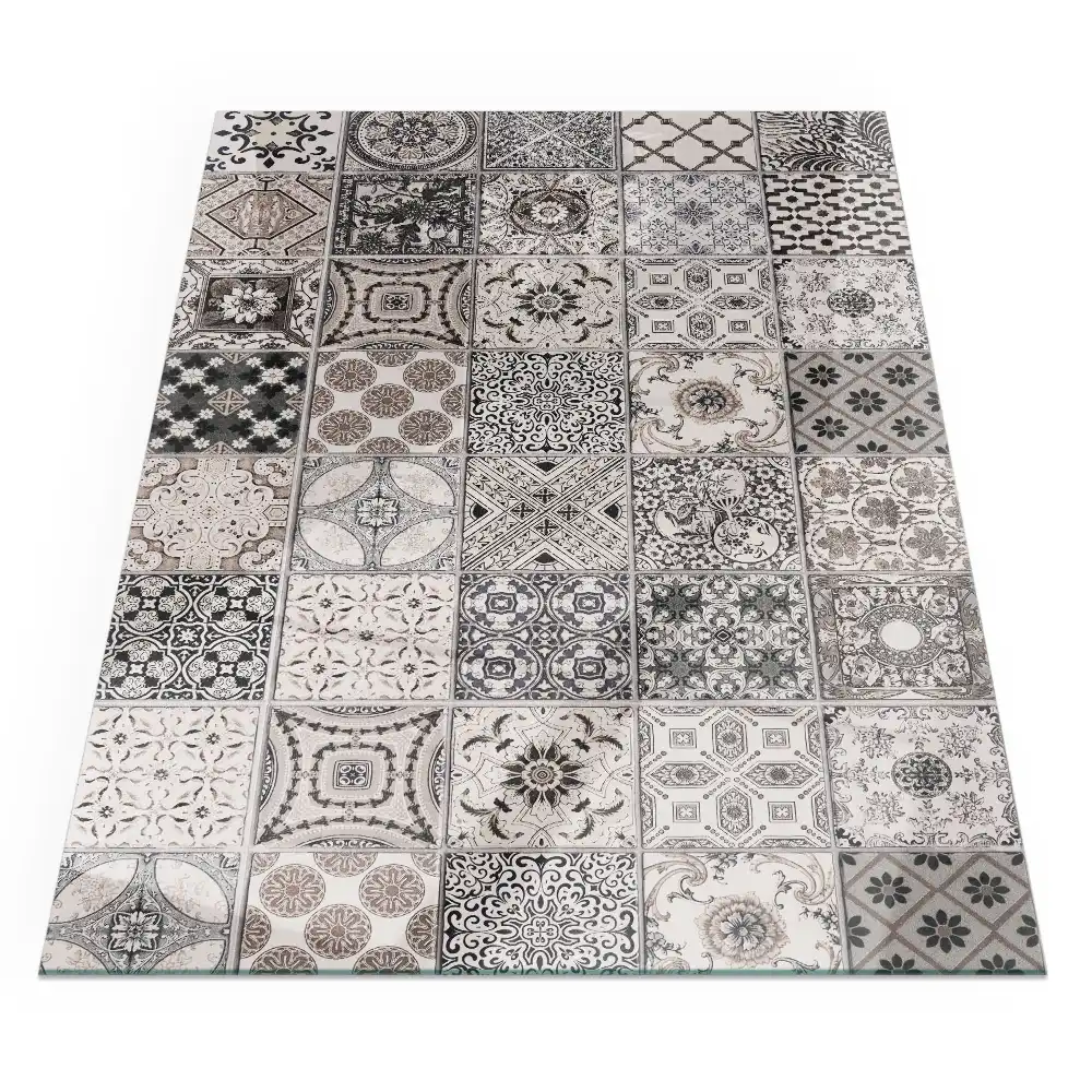 Placă dreptunghiulară din sticlă pentru șemineu cu design decorativ