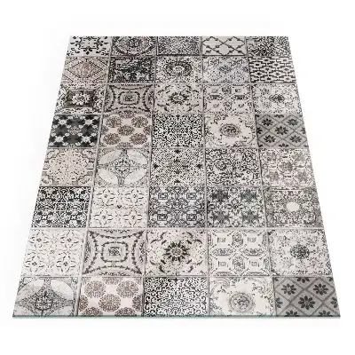 Placă dreptunghiulară din sticlă pentru șemineu cu design decorativ