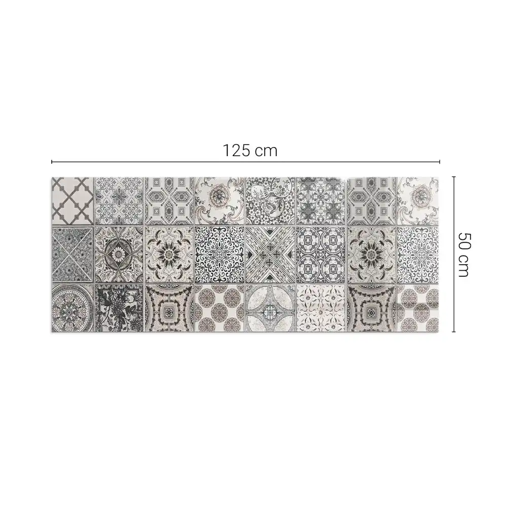 Placă dreptunghiulară din sticlă pentru șemineu cu design decorativ