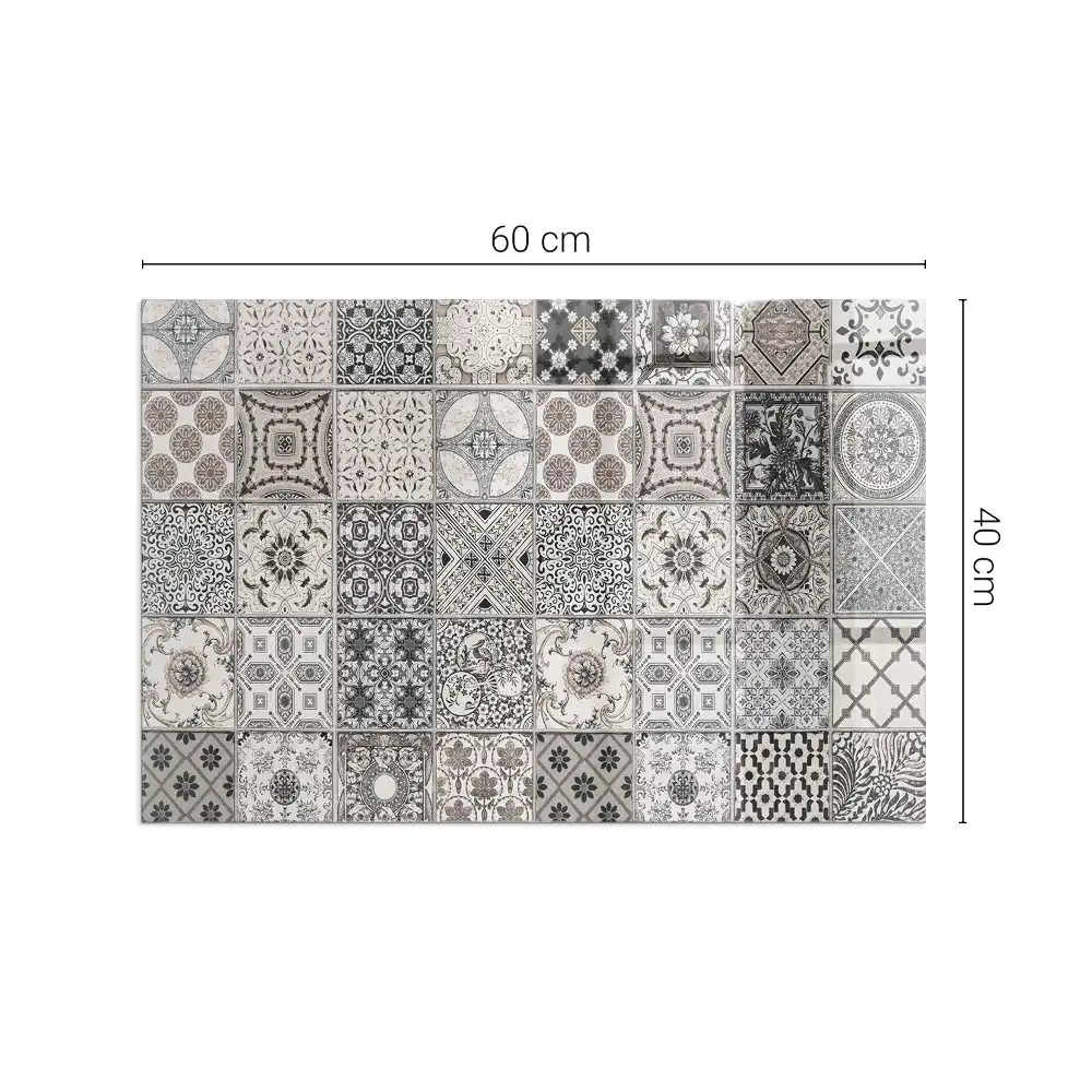 Placă dreptunghiulară din sticlă pentru șemineu cu design decorativ