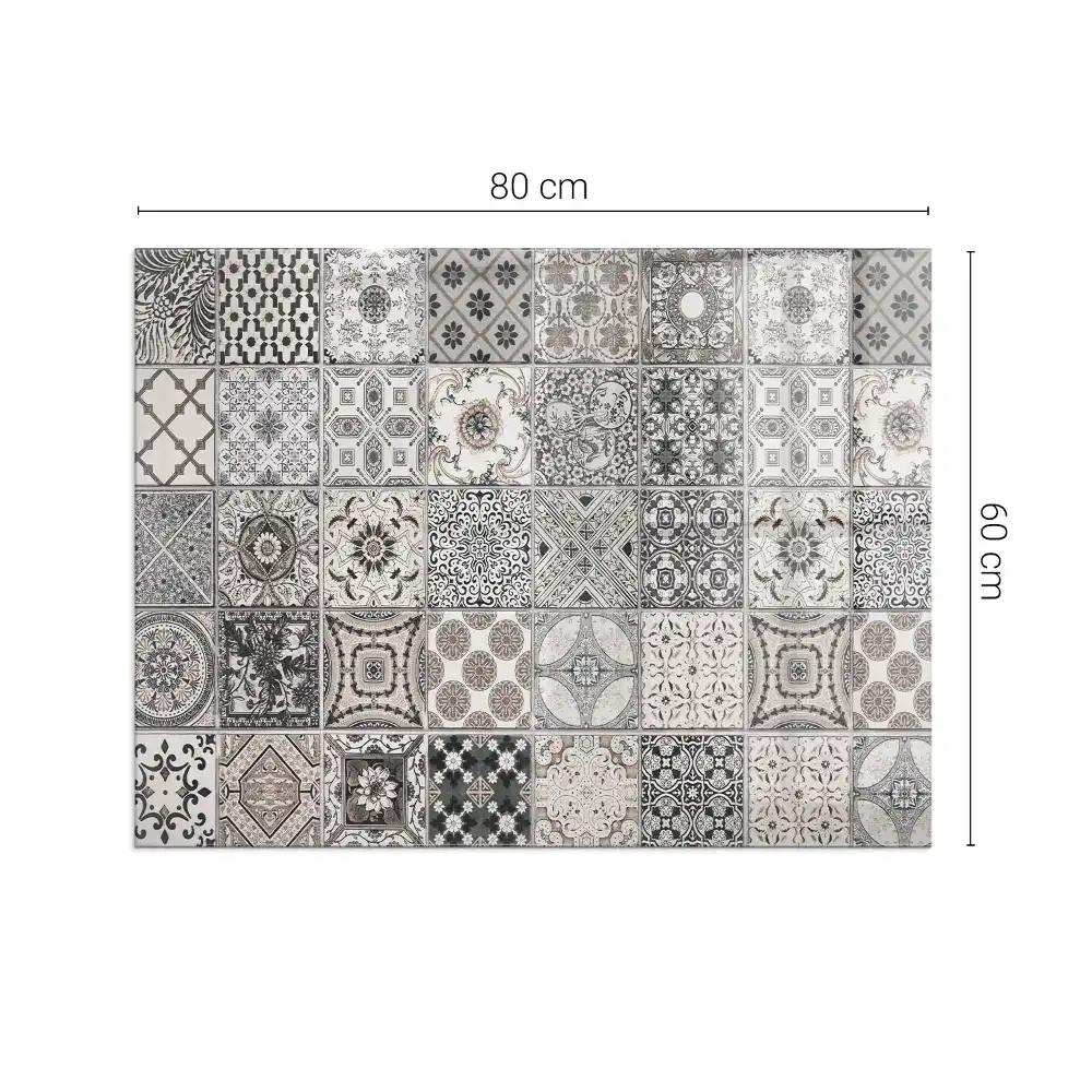 Placă dreptunghiulară din sticlă pentru șemineu cu design decorativ