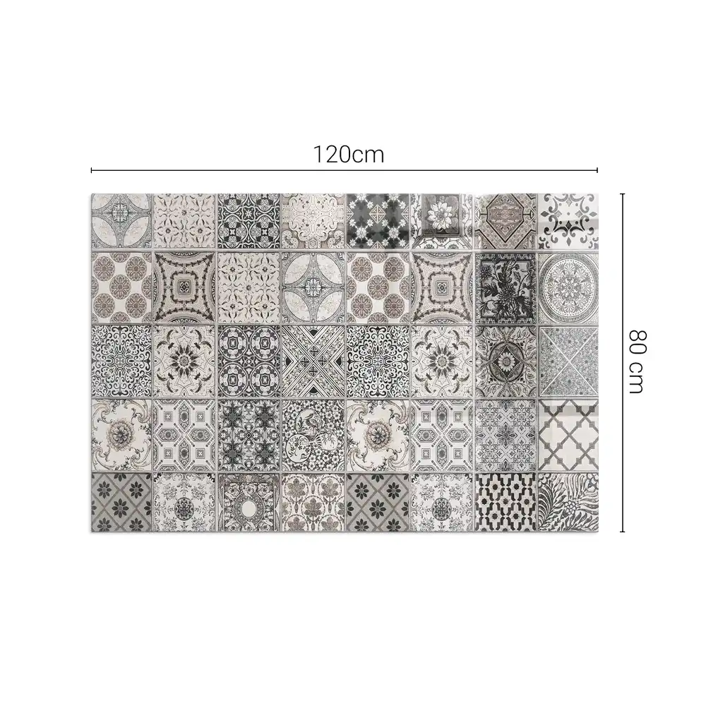 Placă dreptunghiulară din sticlă pentru șemineu cu design decorativ