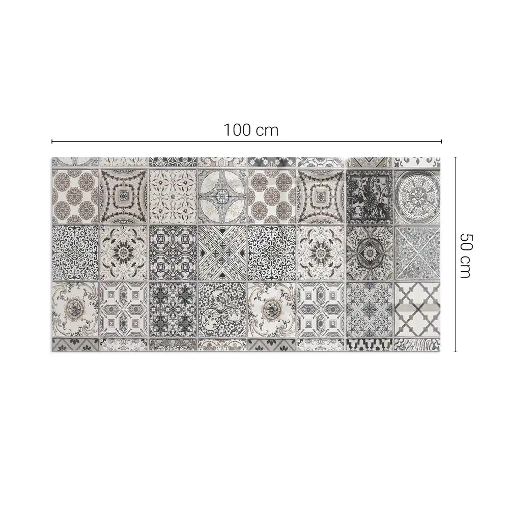 Placă dreptunghiulară din sticlă pentru șemineu cu design decorativ