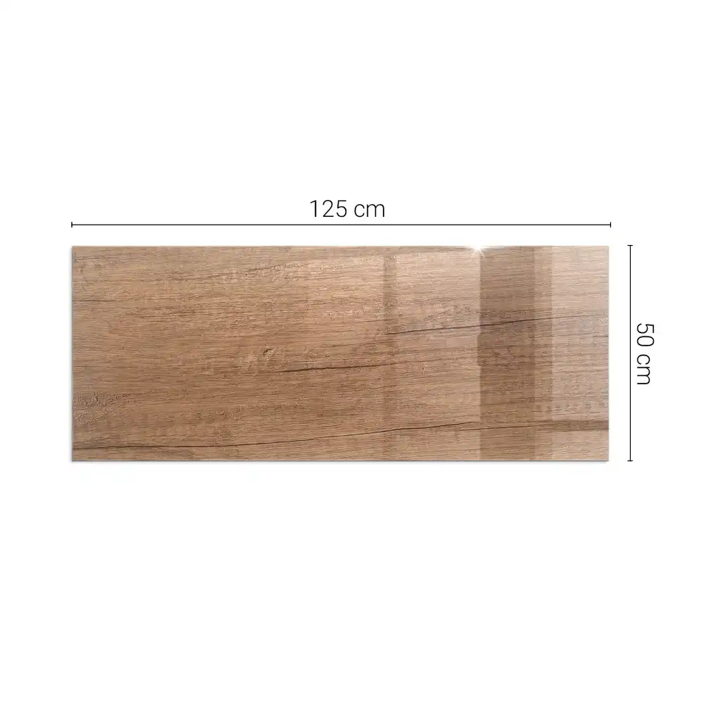 Placă de protecție dreptunghiulară pentru sobă cu aspect de lemn natural