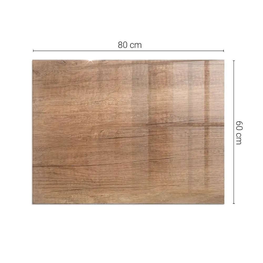 Placă de protecție dreptunghiulară pentru sobă cu aspect de lemn natural