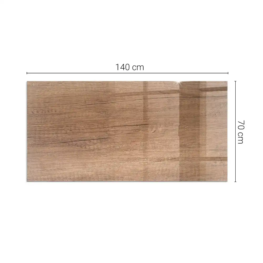 Placă de protecție dreptunghiulară pentru sobă cu aspect de lemn natural