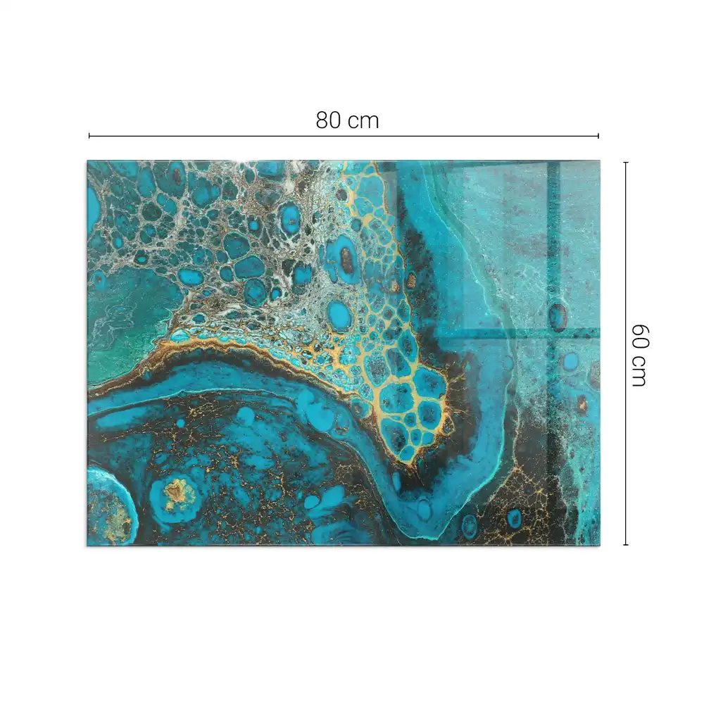 Placă de sticlă pentru șemineu cu design abstract organic