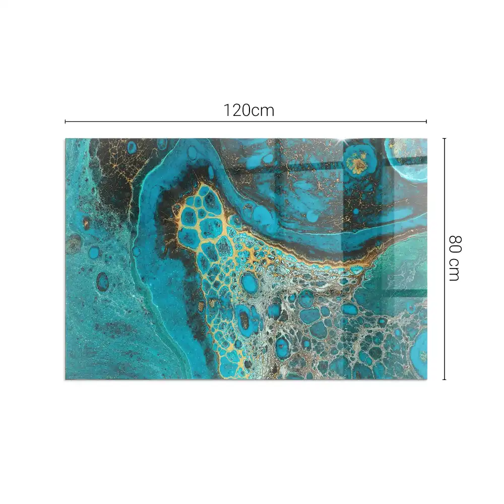 Placă de sticlă pentru șemineu cu design abstract organic