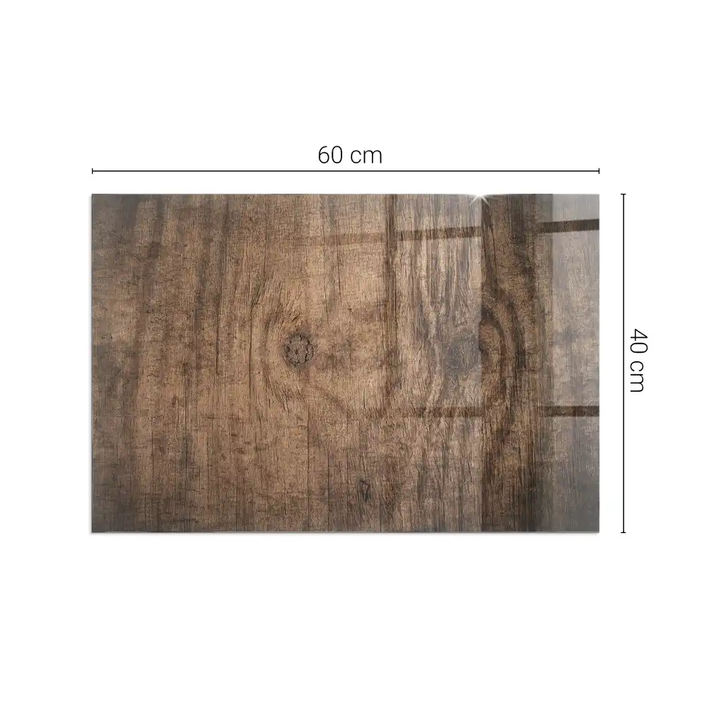 Placă de sticlă dreptunghiulară pentru șemineu cu model natural de lemn