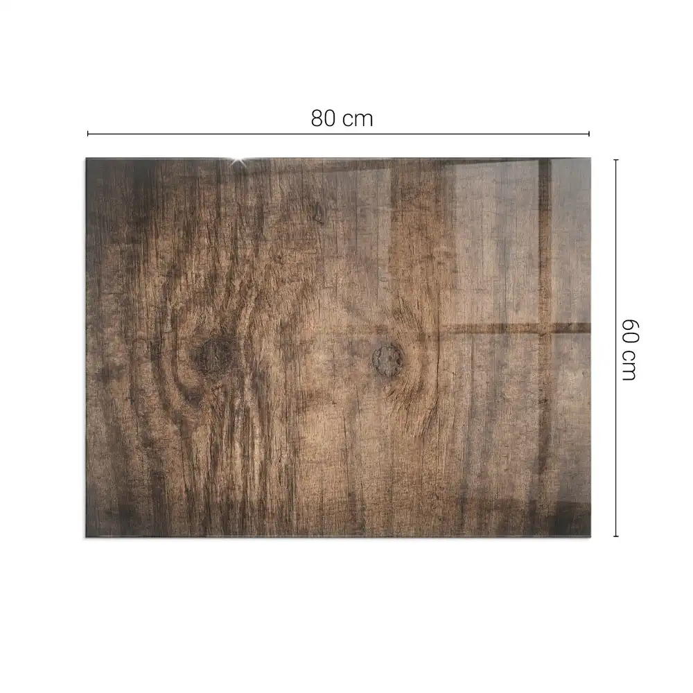 Placă de sticlă dreptunghiulară pentru șemineu cu model natural de lemn