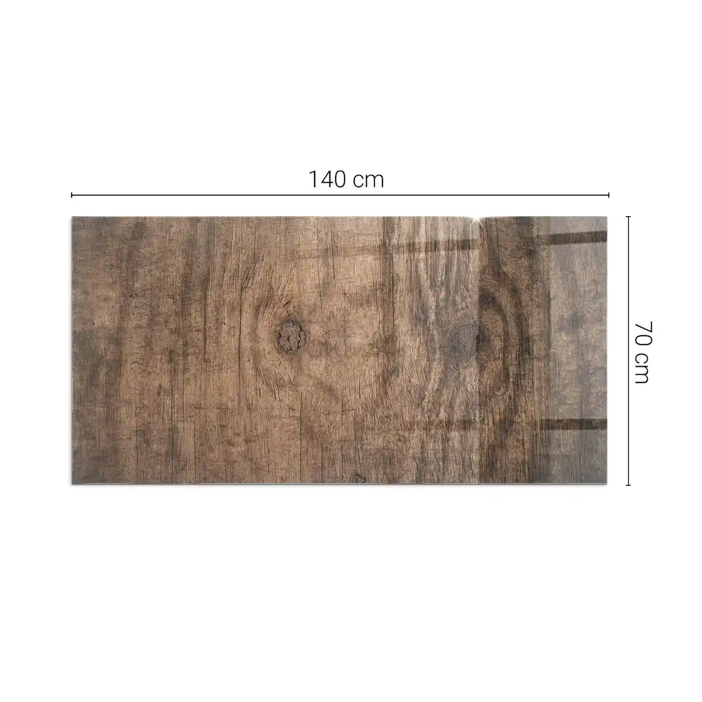 Placă de sticlă dreptunghiulară pentru șemineu cu model natural de lemn