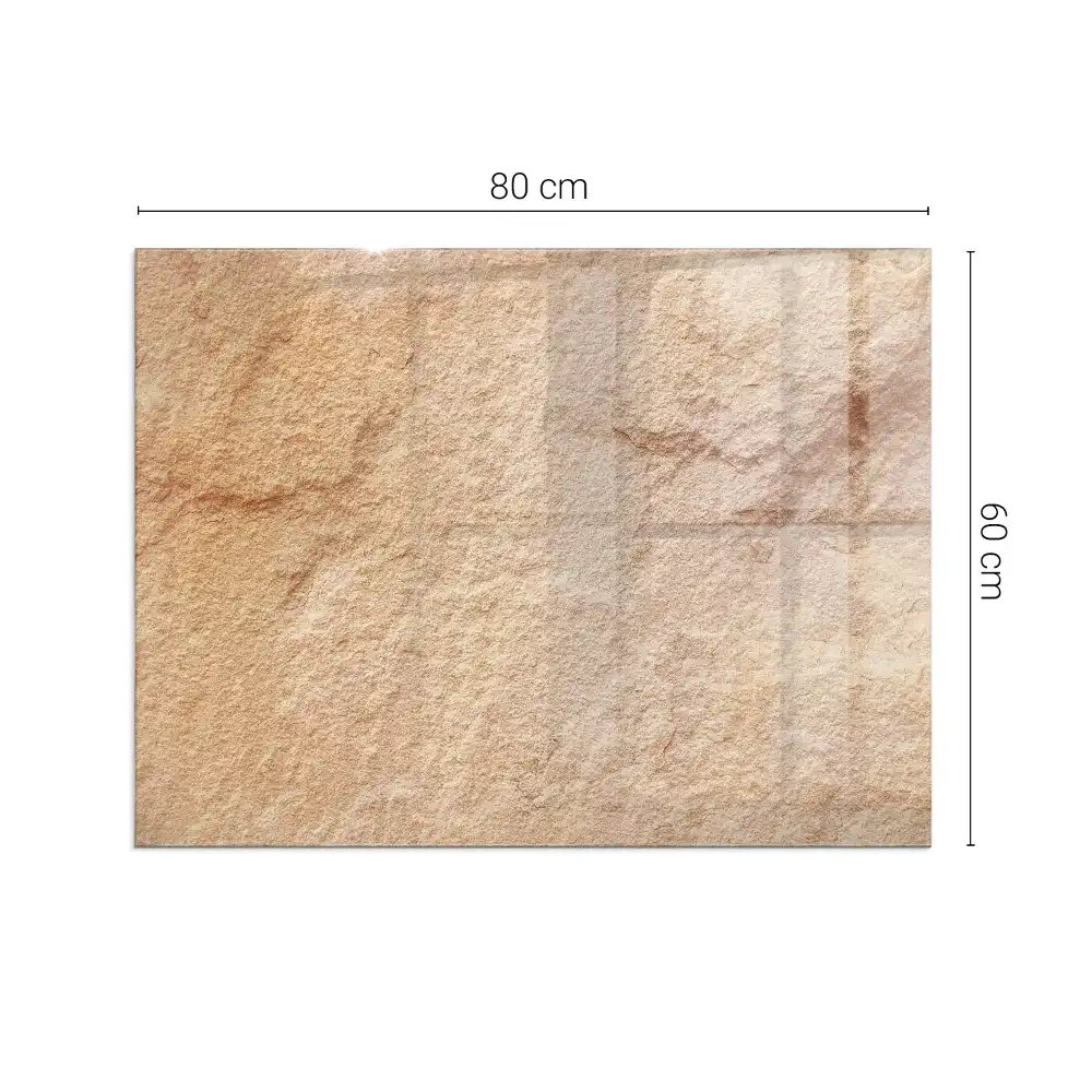 Protecție dreptunghiulară sub sobă cu textură de piatră naturală