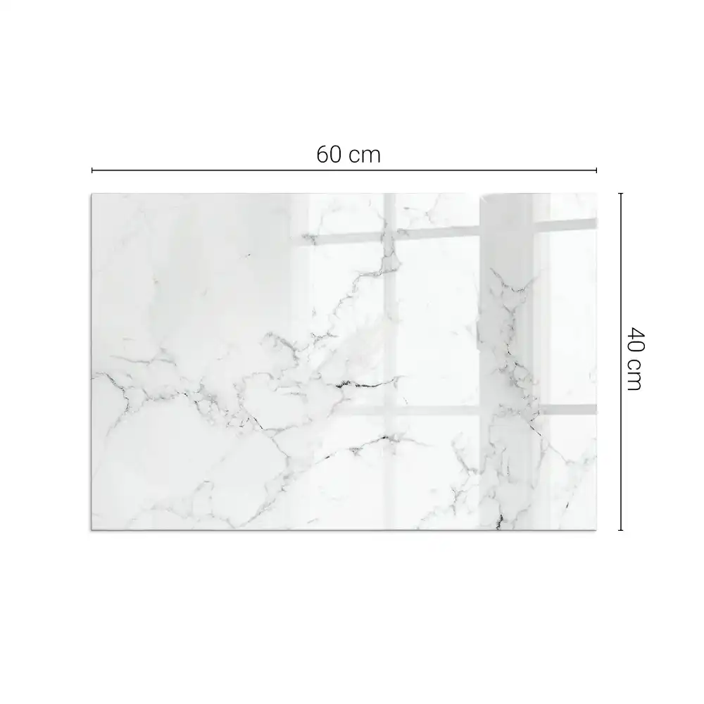 Placă dreptunghiulară din sticlă securizată pentru protecție sub sobă cu model de marmură cu nervuri
