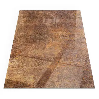 Placă de sticlă pentru șemineu dreptunghiulară cu textură de rugină pe metal